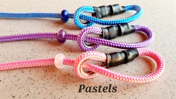 Slip Leads - Pastels Range - Field trial slip leads c/w precious stone stoppers Fallowcopse Kennels Cockapoos Petersfield Hampshire Surrey Sussex